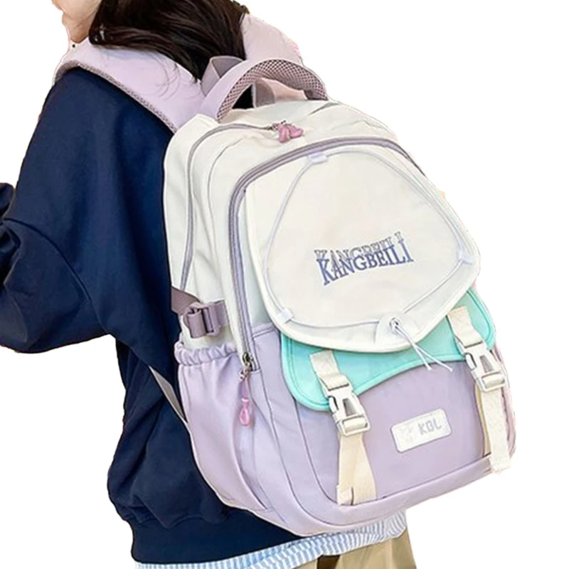 Mochila capacidad, bolso escolar, correa hombro ajustable para niña estudiante