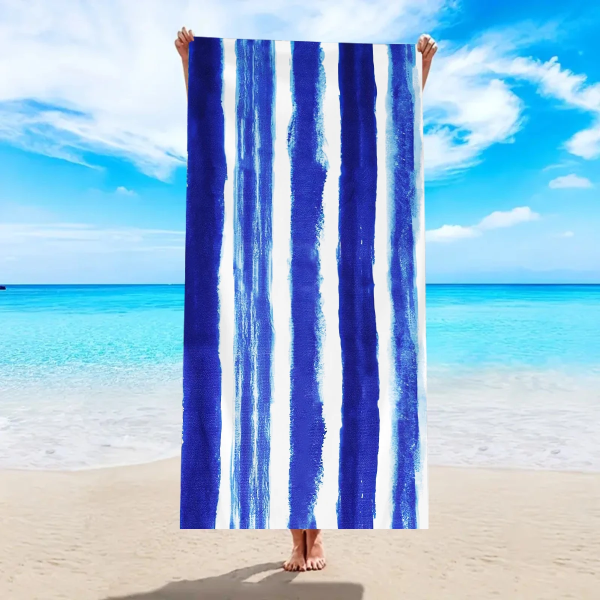 1pc Ultra fine fiber large beach towel, suitable for camping, beach, surfing, swimming essential multifunctional beach towel