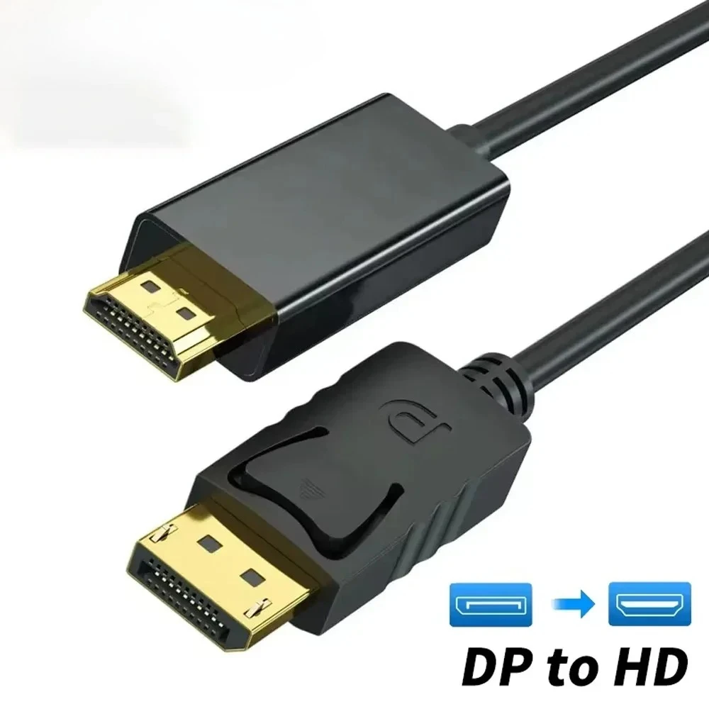 4K DP DisplayPort to HDMI Cable DP to HDMI HDTV Adapter Disp