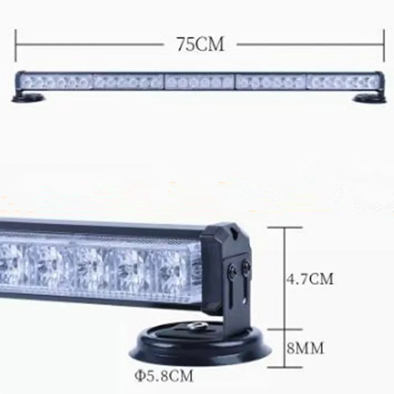 

75cm Bright 30W Car strobe warning light bar,Emergency car warning bar light,Truck SUV work light,mount by magnetics,waterproof