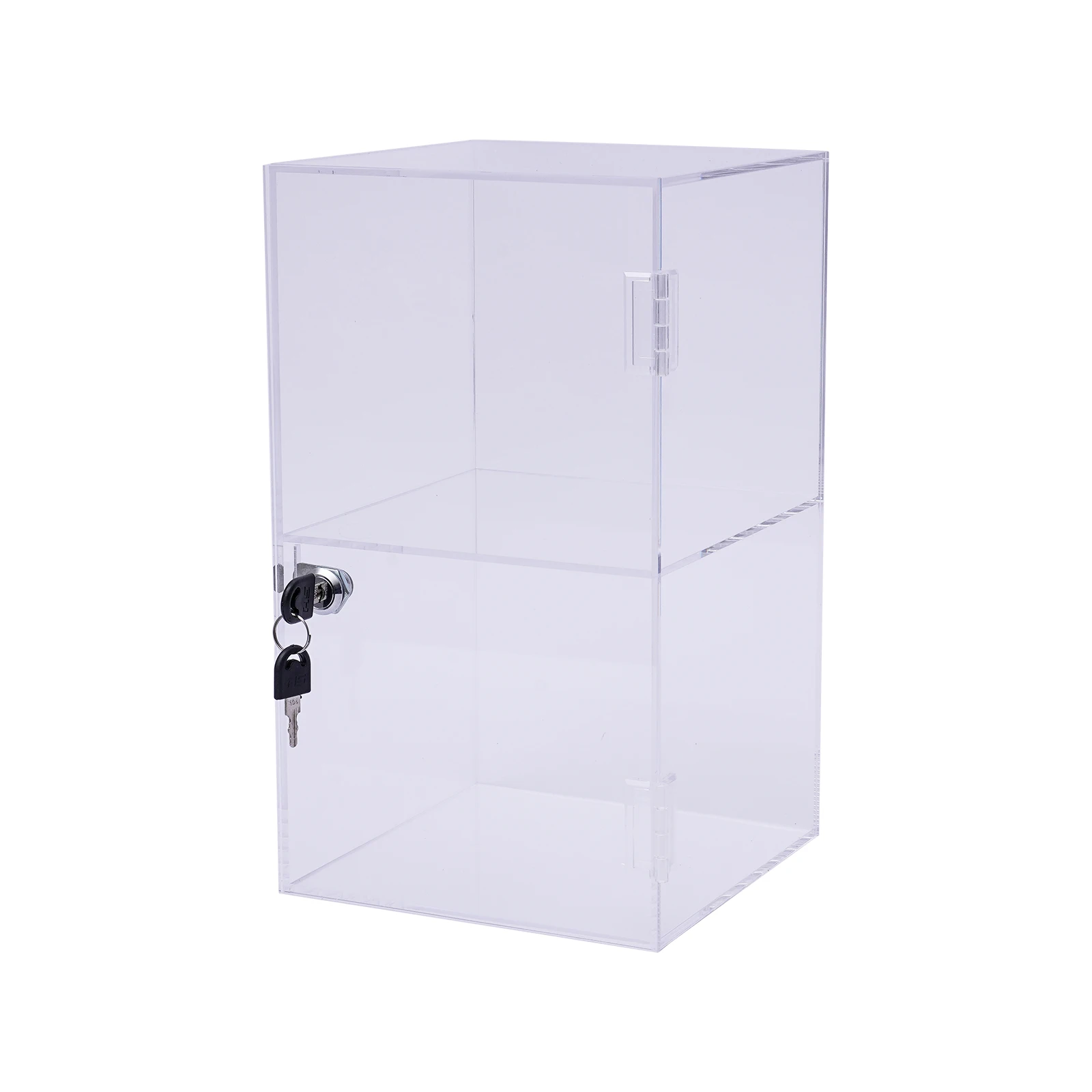 

2-Layer Acrylic Countertop Display Storage Cabinet Tabletop Transparent Showcase Dustproof Jewelry Sunglasses Organizer Holder