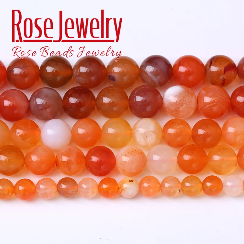 

Natural Orange Botswana Sardonyx Agates Stone Round Loose Beads For Jewelry Making DIY Bracelets Accessories 4 6 8 10 12mm 15"