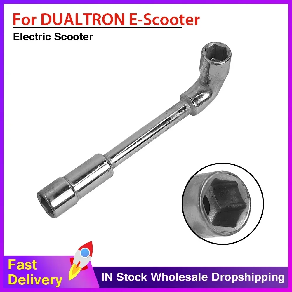 Multi-purpose L-shaped Spanner 18mm Open Socket Wrench for DUALTRON Series Electric Scooter to Tighten Or Loosen Motor Axle Nut