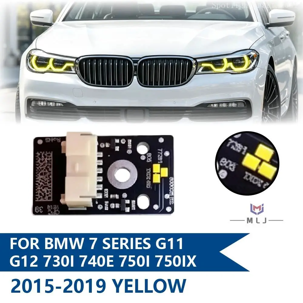 Zitronengelbe Angel Eyes DRL LED-Platinen für adaptive Scheinwerfer für BMW G11 G12 730i 740e 750i 750ix (2015-2019) – Ersatzteile für Scheinwerferreparatur