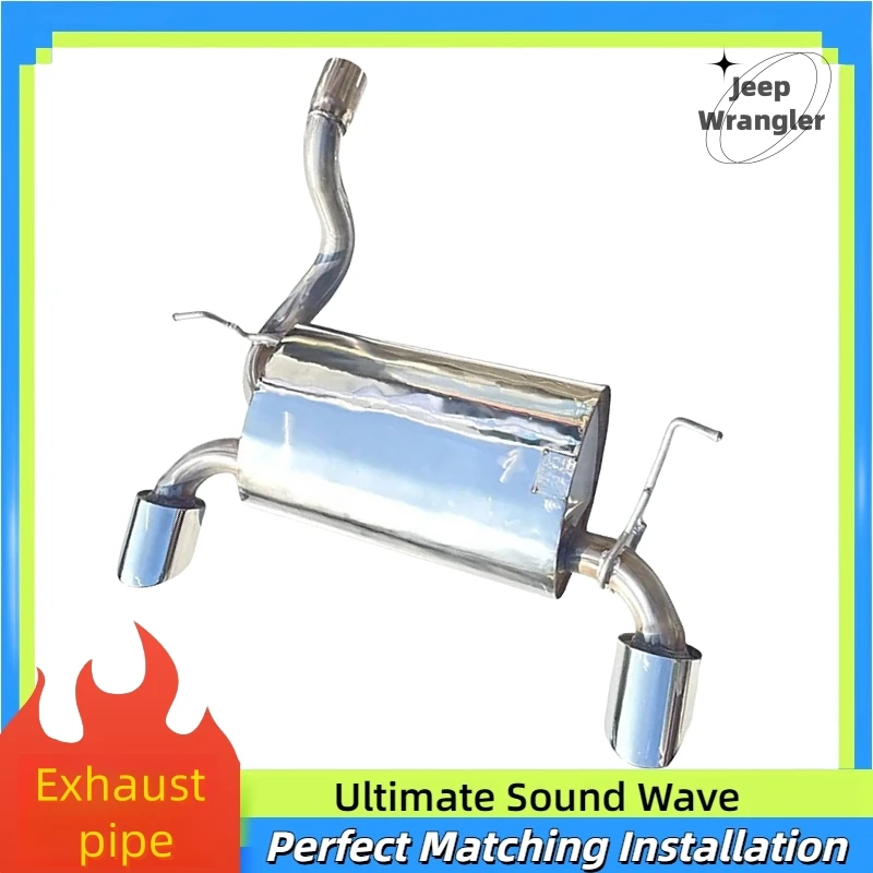 

For Jeep Wrangler High Performance Stainless Steel catback Exhaust Muffler to Dual Outlet Conversion Silent Type tailpipe System