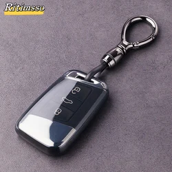 New Transparent TPU Car Key Case Cover Bag For VW Volkseagen Passat B8 Magotan For Skoda Superb A7 Kodiaq Seat Shell Fob