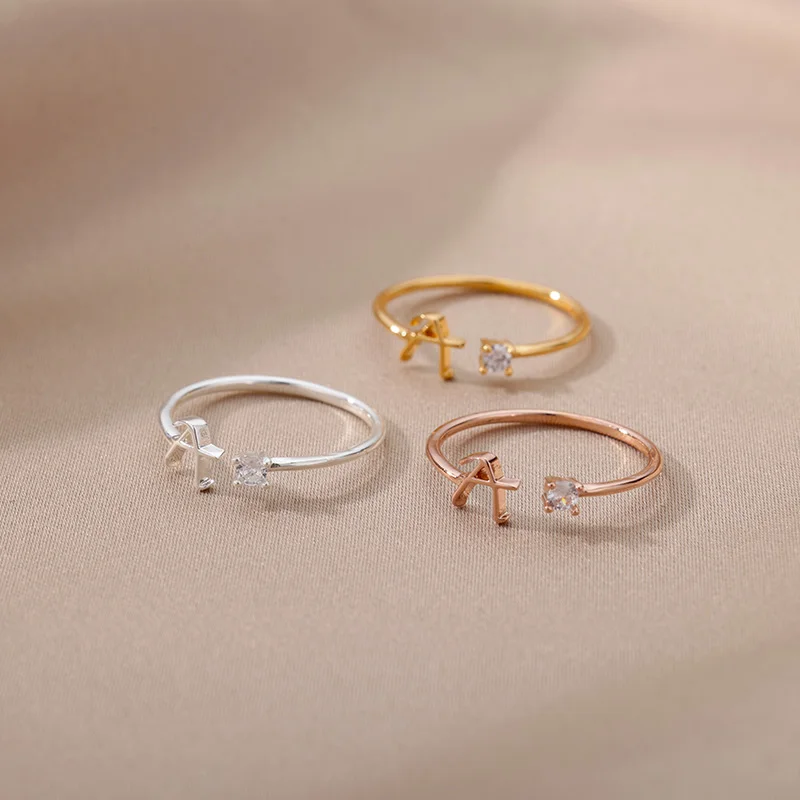 A-Z Alphabet Anillos Mujer Initial Jewelry Stainless Steel Rings For Women Anel Masculino Envio Gratis Todo Couple Rings New In