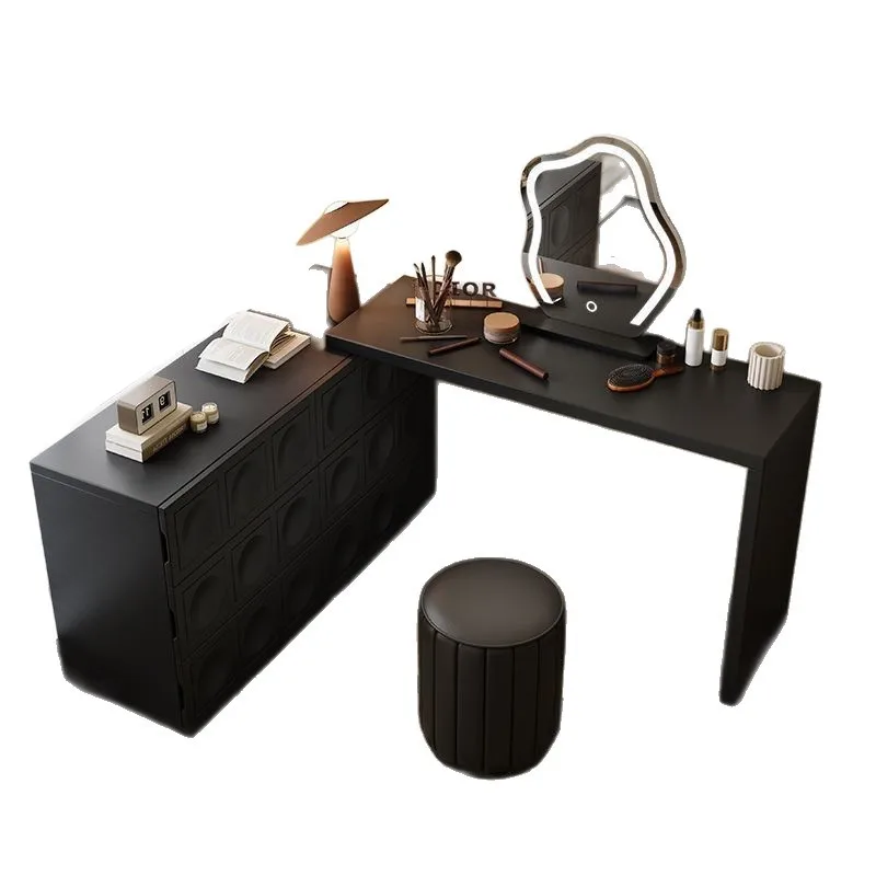 

Solid wood chest modern simple six-bucket bedroom locker simple storage cabinet bedside wall French black new