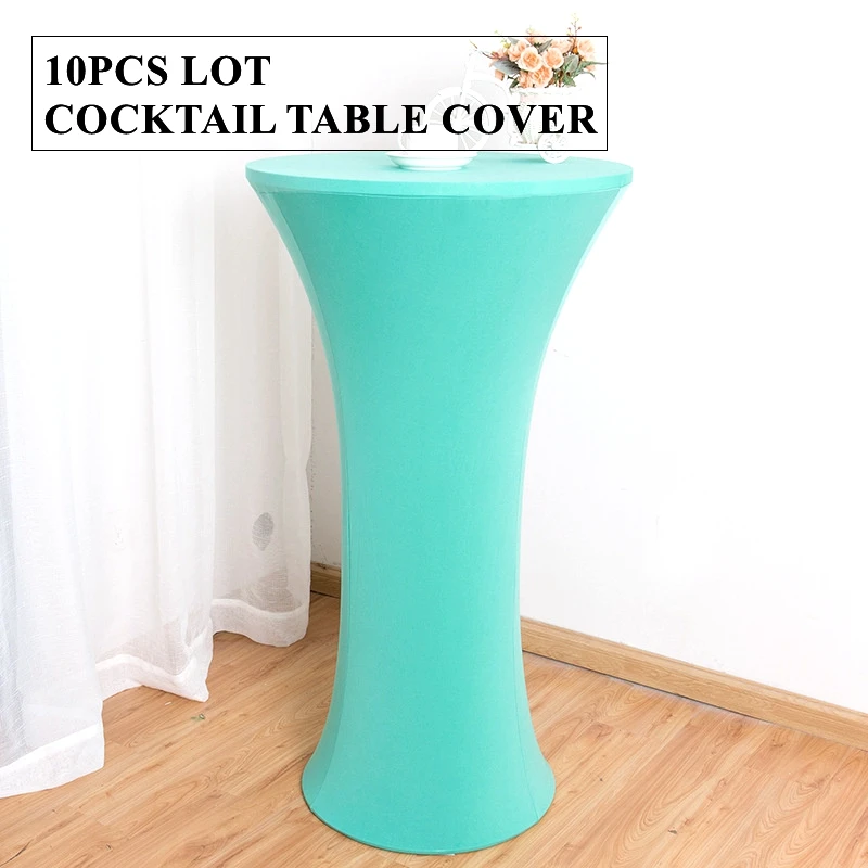 

10pcs Lot Round Base Cocktail Spandex Table Cover Lycra Stretch Bar Tablecloth Event Wedding Decoration