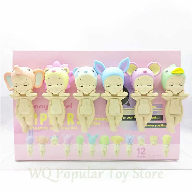 12pcs Sonny Angel กล่องตาบอด Sleeping Angel Series สาวน่ารักตัวเลข PVC รูปปั้นตุ๊กตาตกแต่งห้องคริสต์มาสเด็กของขวัญของเล่น