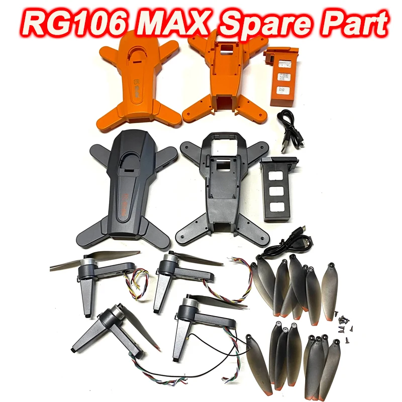 RG106 MAX Drone Original Spare Part Propeller Blade / Motor Arm / USB Charger / Body Shell / Obstacle avoidance Accessory