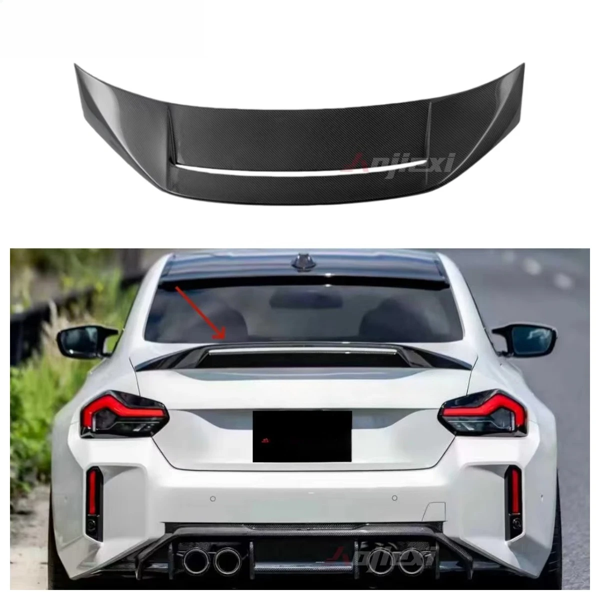 

High Quality AD Style Dry Carbon Fiber Rear Trunk Spoiler Wing for G87 M2 G42 2023+ Carbon Trunk Ducktail Wing Body Kit