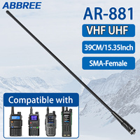 1/2X ABBREE Walkie Talkie Antenna AR-881 SMA-Female Dual Band VHF UHF for Baofeng UV-32 UV-5RH Quansheng UV-K5 8 TK11 Ham Radio