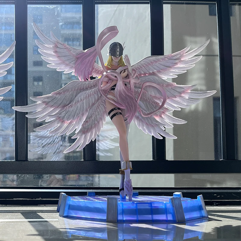 

28cm Anime Digimon Adventure Figures Angewomon Angemon Luminescent Action Figurines Pvc Statue Model Collection Doll Toys Gift