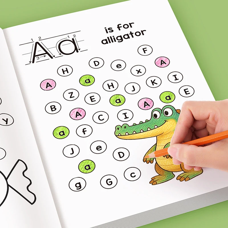 English Alphabet Coloring Book - 26 Uppercase & Lowercase Letters Handwriting Practice for Kids Pen Control Training