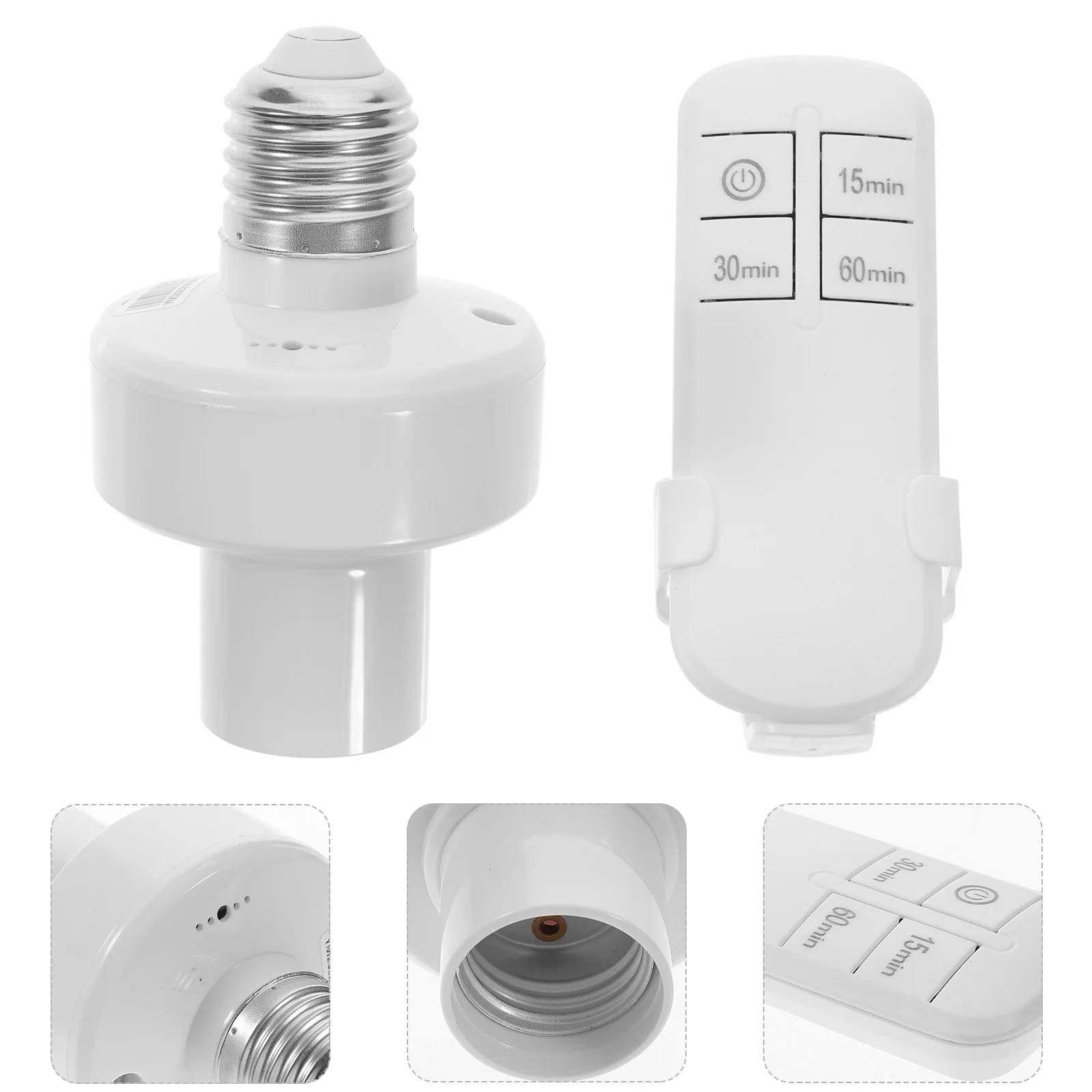 

3 Pcs Remote Control Light Head Timer for Indoor Lighting Wireless Lights E27 Bulb Base Socket Abs Controller