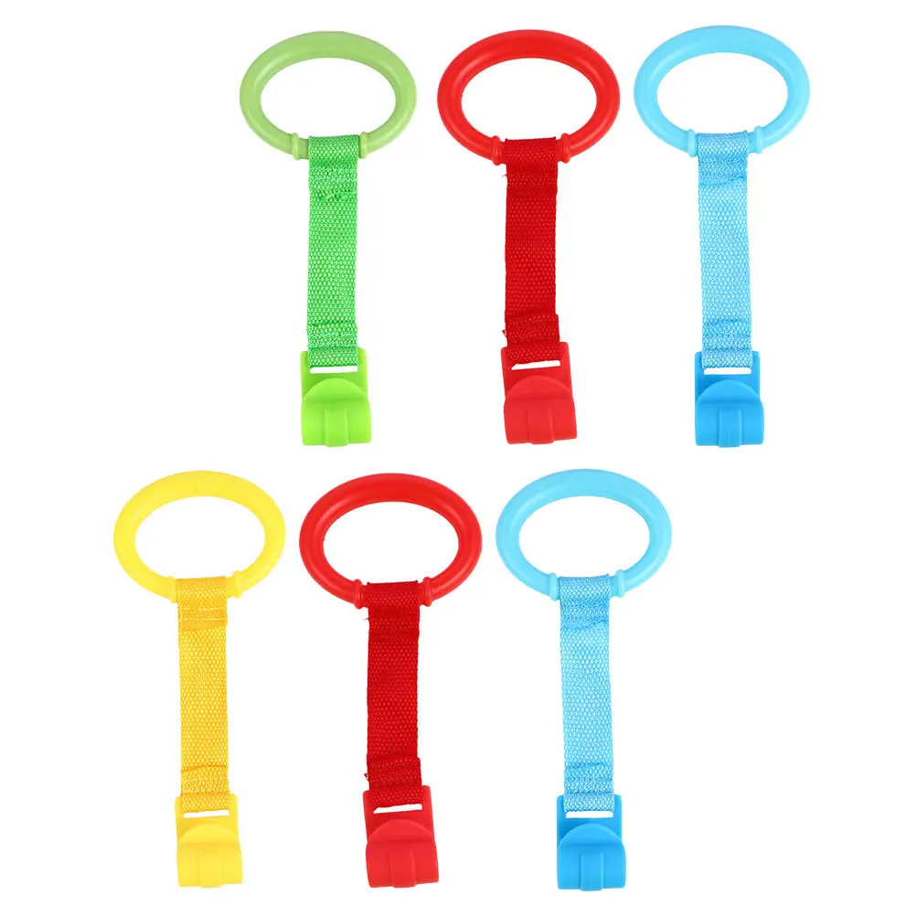 

6 шт., детский помощник по ходьбе, кольца для подтягивания, детская кроватка, подвесная стоячая поддержка для маленьких мальчиков и девочек, кольца для манежа