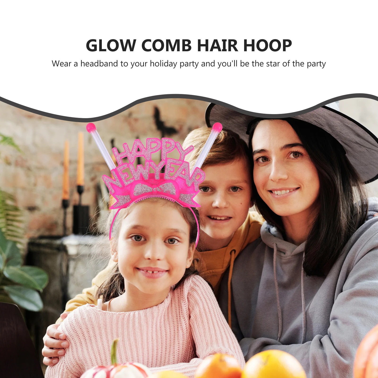 

4Pcs Flashing Hair Hoops New Year LED Headbands Party Festival Hair Accessories Creative Luminous Headdress Gifts