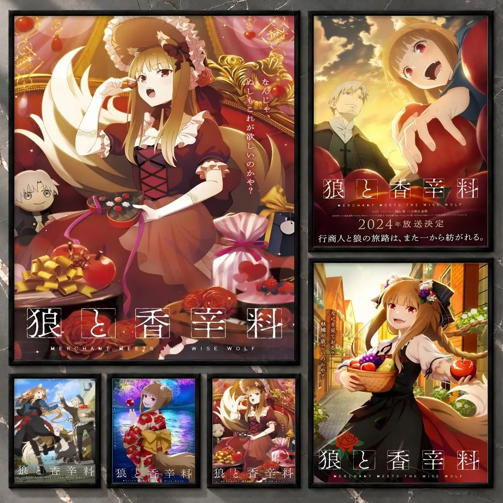 Spice and Wolf Medieval Trader Love Fantasy Anime Classic Poster Aesthetic Unframed Wall Prints for Bedroom & Living Room