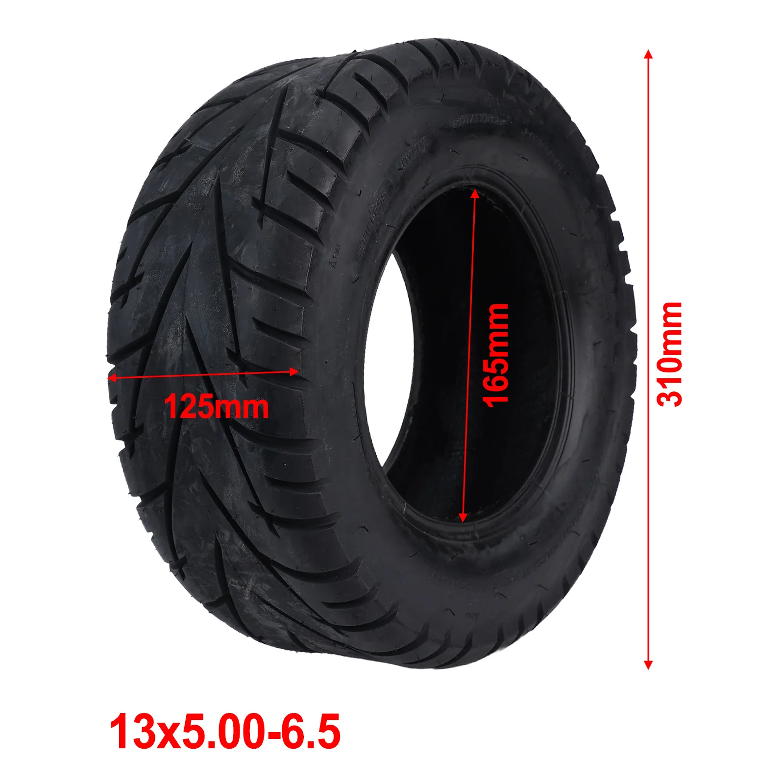 13 Inch 13x5.00-6.5 Wear-Resisting Tubeless Tyre Rubber Black Scooter Replacement Parts 310*125 For Electric Scooter Karting