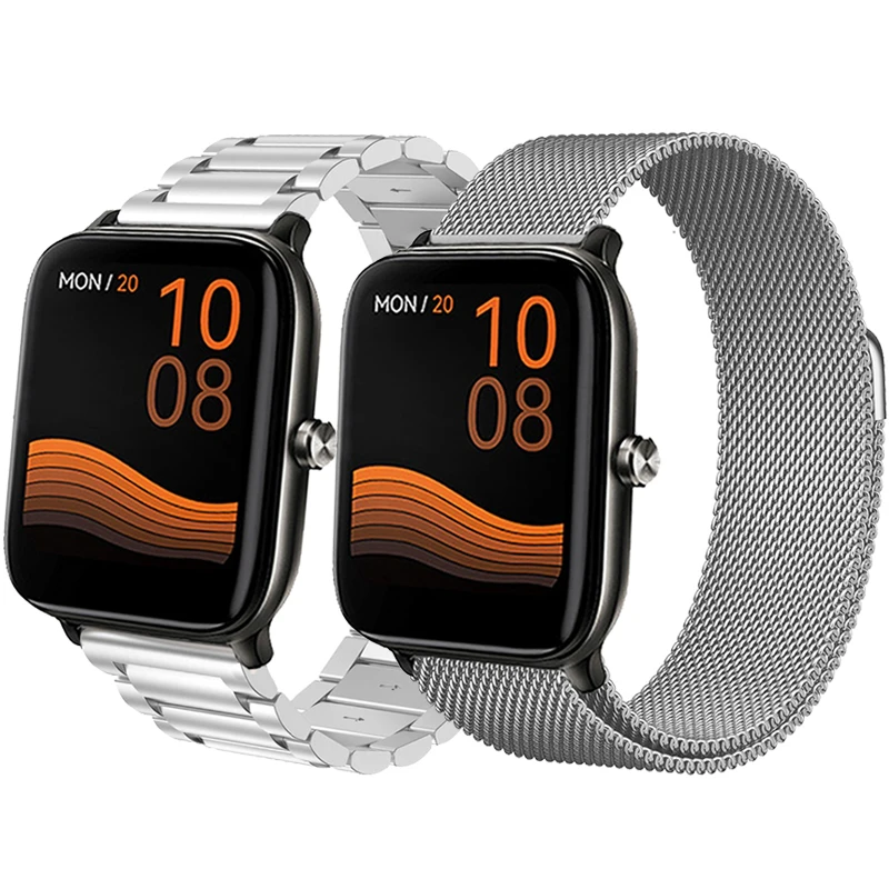 Pasek magnetyczny do Haylou GST/RT LS05S/RT2 LS10/RS3 LS04/RS4 LS12/LS02 Plus/RS4 smartband z zegarkiem stali bransoletki ze stali