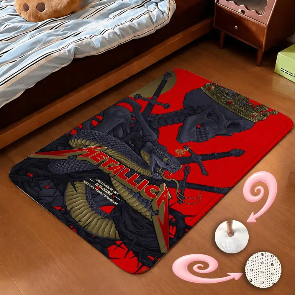 Big Four M-Metallica M72-S Tour Home Decor Short Plush Floor Mat, Non-Slip & Easy to Clean for Multi Doorways