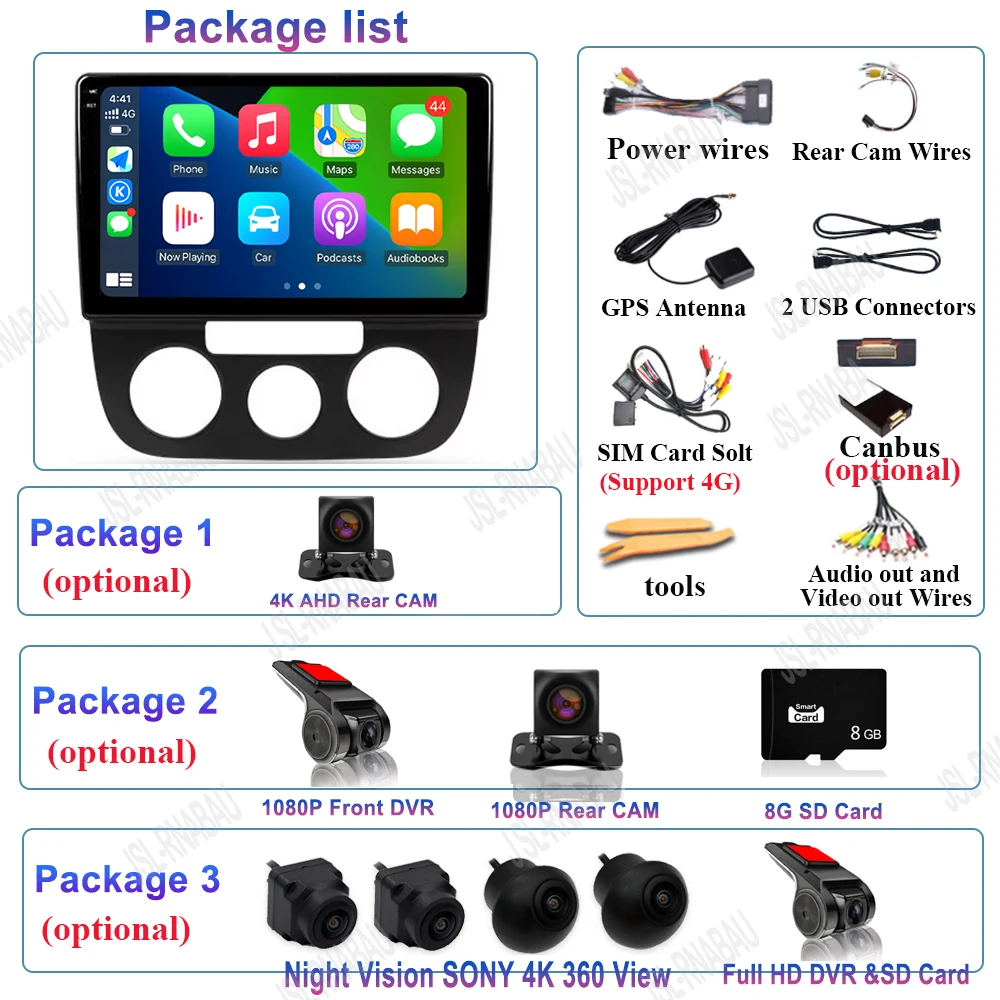 Android 15 Für VW Volkswagen Jetta 5 2005 - 2010 Auto Radio Player Stereo Multimedia WIFI BT GPS Navigation Player QLED bildschirm