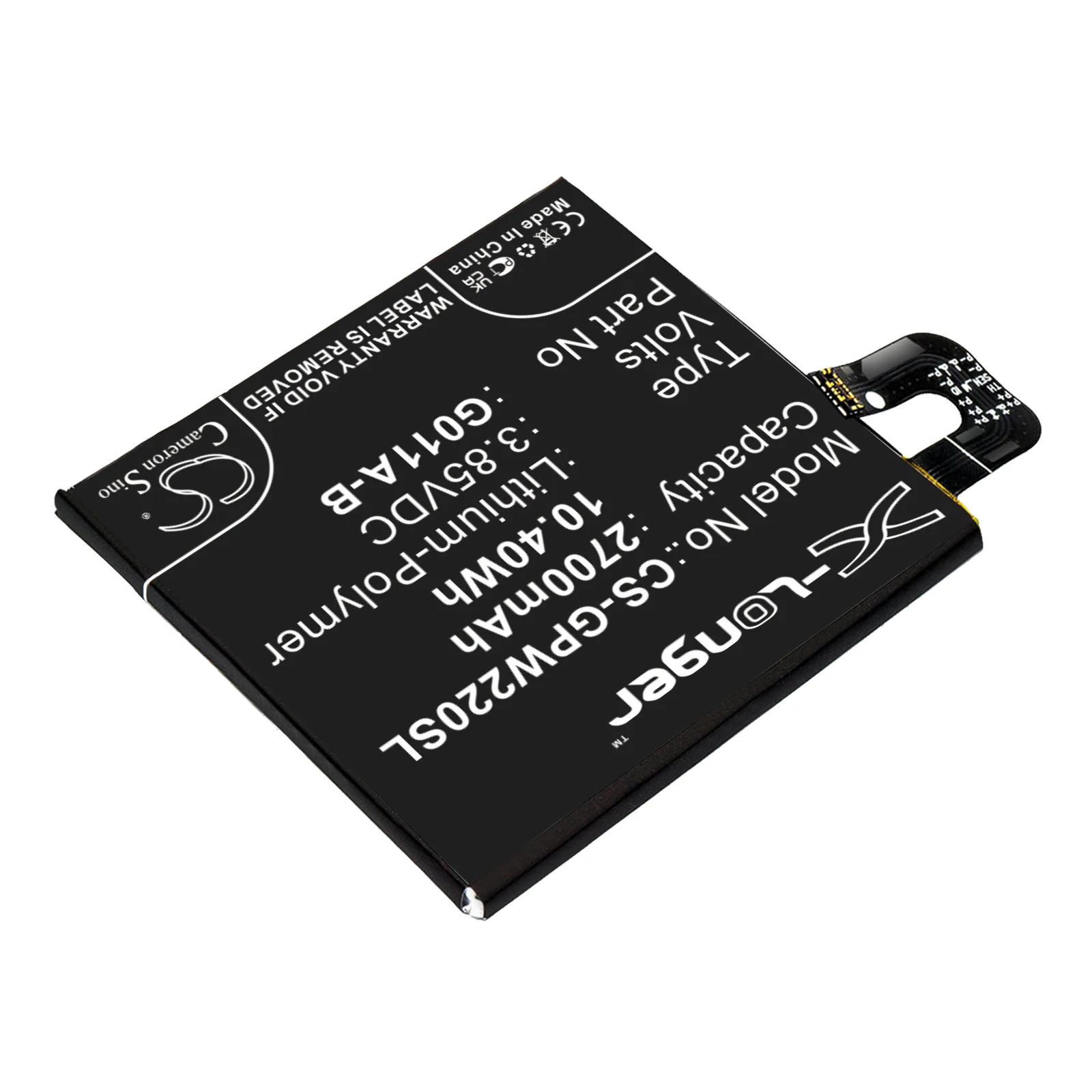CS Battery 3.85V/2700mAh G011A-B for Google Pixel 2