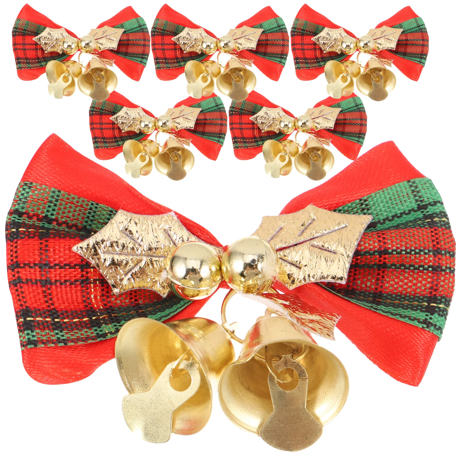 

6Pcs Christmas Bell Bow-Knot Decor Mini DIY Costume Hat Shoe Accessory Christmas Tree Decoration Bow-Knot Decor