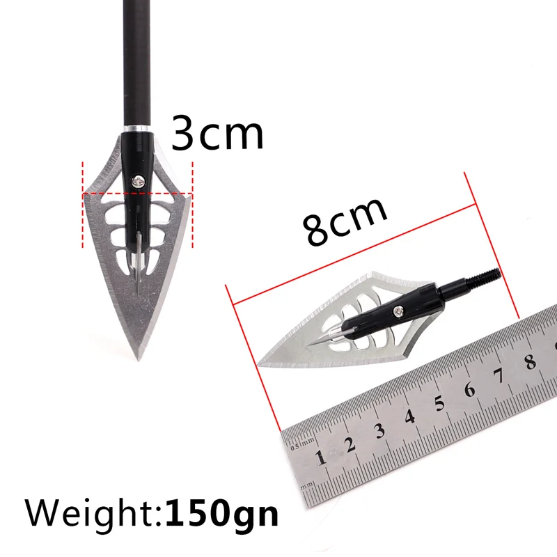 Archery Arrowheads Hunting Broadhead Points 150gr/168gr Target Tips Crossbows Compound Bow Arrows Accessorie 6/12Pcs