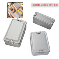 Rectangular Tinplate Cookie Tins Box With Lid Dustproof Home Kitchen Desktop Storage Tin For Candy Coffee Tea Jewelry Chocolate