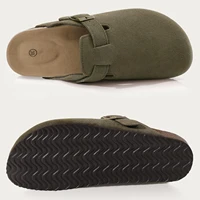 Evshine Cow Suede Cork Slippers Women Fashion Clogs Mules Footbed Cork Mules Men Baotou Slippers Summer Cork Sandals Comfy Mules - Image 2
