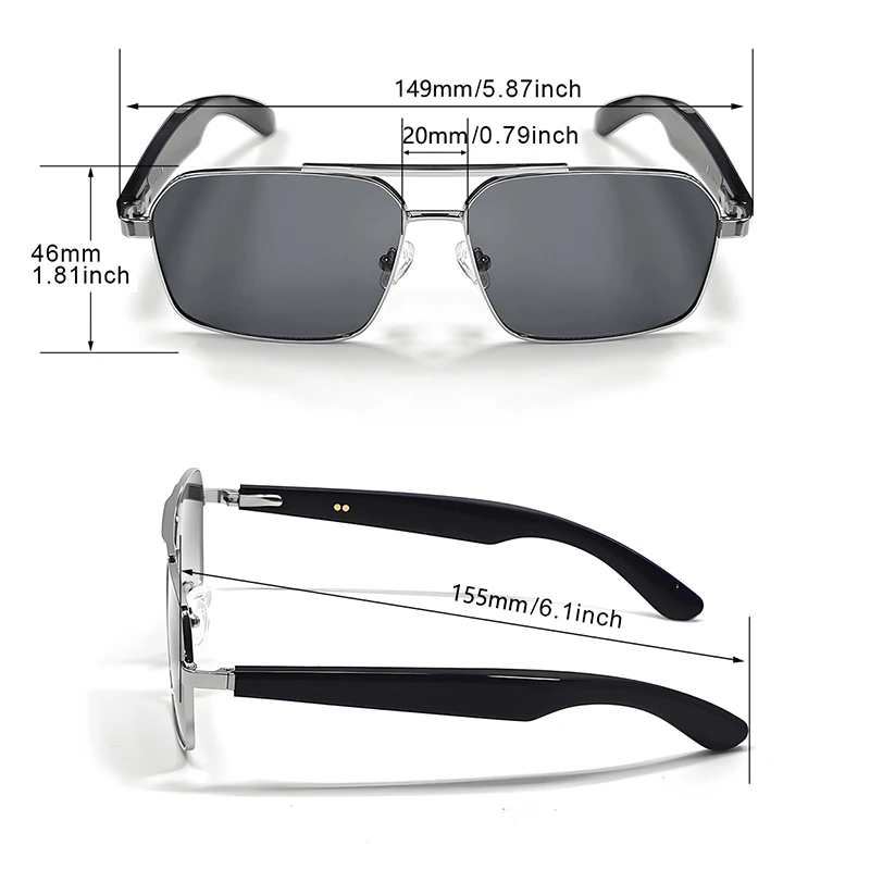 نظارات صوتية ذكية KOIPSSE مع وظيفة ترجمة الذكاء الاصطناعي، ألوان متعددة للاختيار من بينها لتشغيل الموسيقى والمكالمات #4