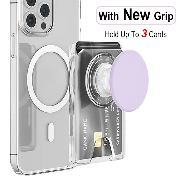 Grippopso NEUE Universal Magnetische Karte Halter Mit Silikon Griptok Für Magsafe Fall Pop Solide Brieftasche Buchse Magnet Slots Abdeckung 9