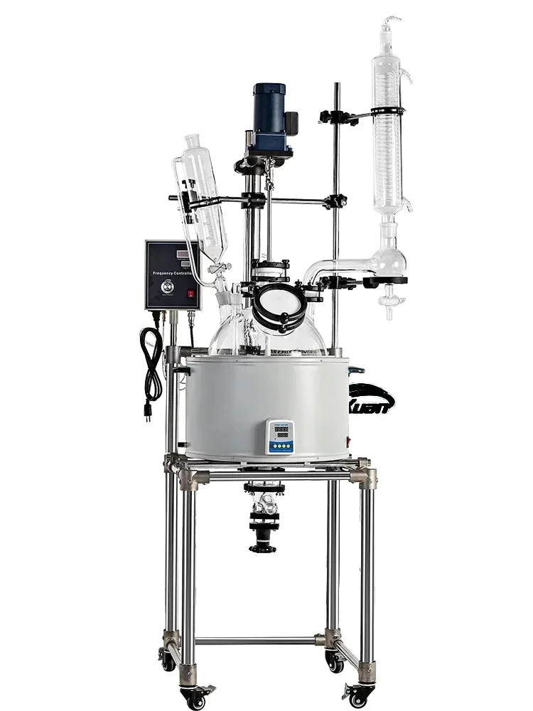 Cancun, Single Layer Glass Reactor Laboratory Small Electric Heating High Temperature Vacuum PTFE 10L/50L