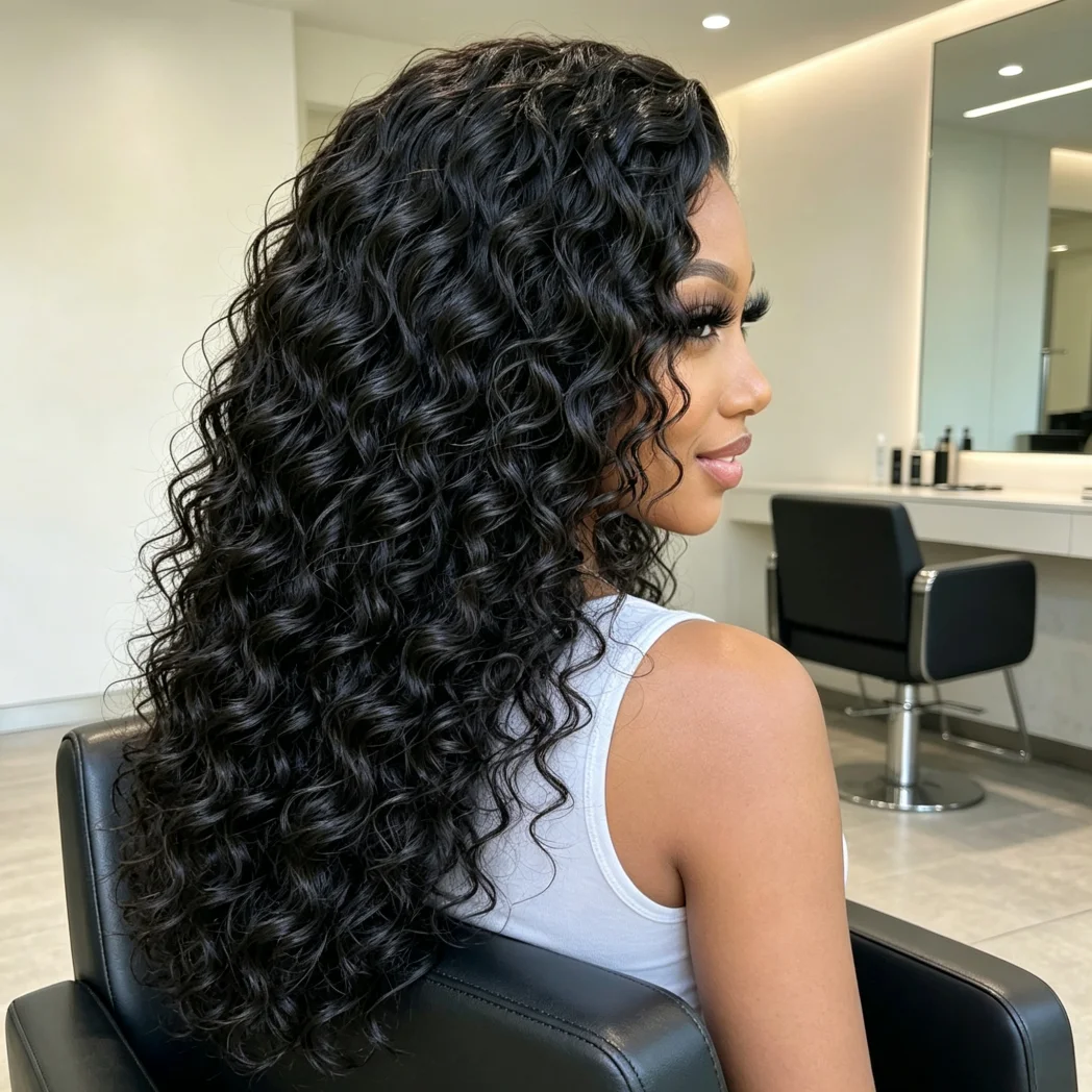 13x4 Lace Front Deep Curly Human Hair Wig for Women,Natural Hairline, Soft & Bouncy Deep Curly Lace Frontal Wig, Human Hair Wigs