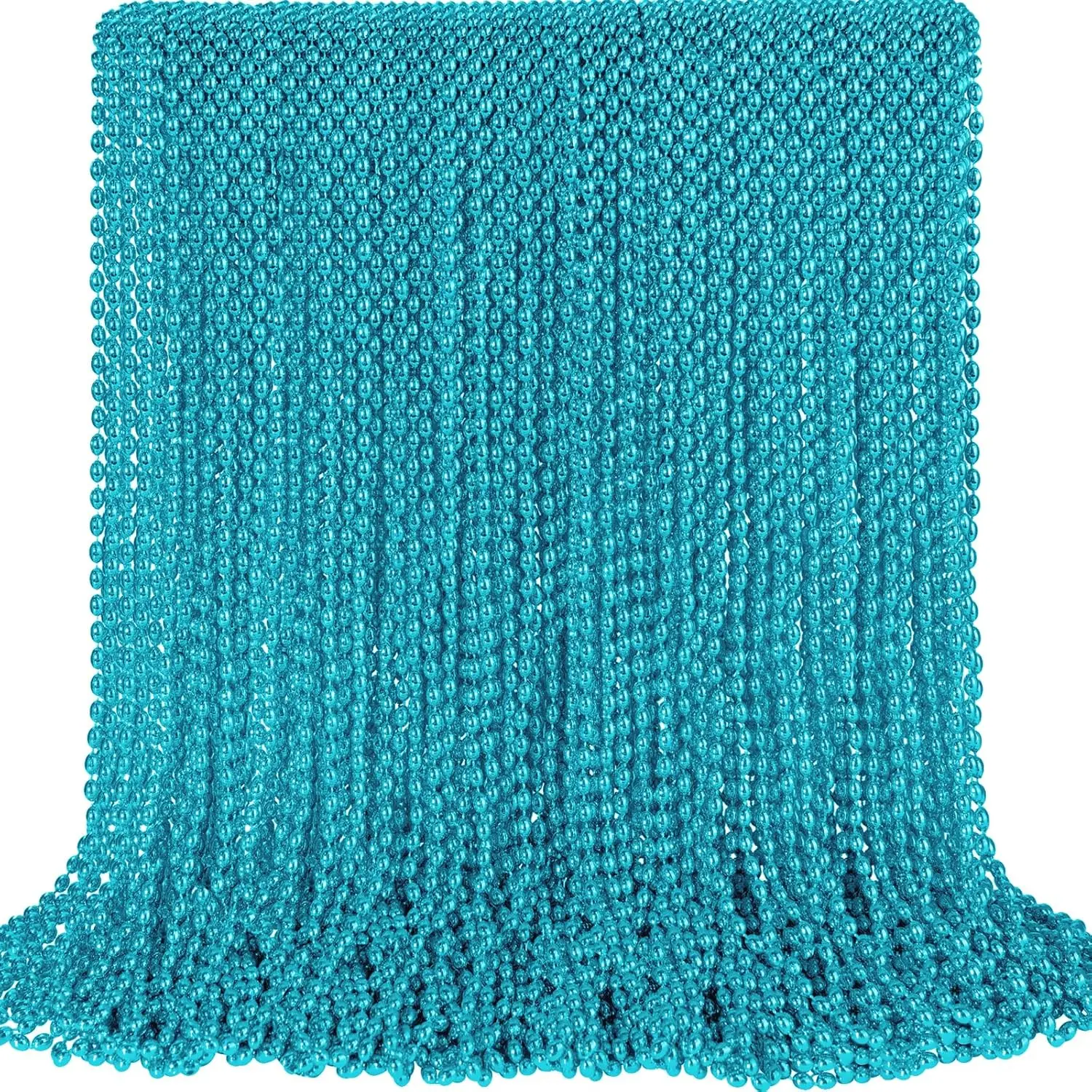 

100 шт. бирюзовых ожерелий из бусин, ожерелья из бусин для Марди Гра, 30,5 дюймов, бирюзовые ожерелья для вечеринок, оптовые овальные ожерелья из бусин