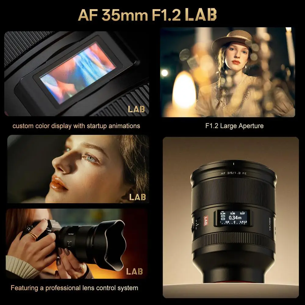 VILTROX AF 35mm F1.2 LAB for Sony E-Mount Full-Frame Camera Lens Auto Focus Portrait Lens a6500 a6600 ZV-E10 a7RlII a7RIV
