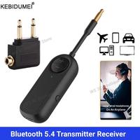 Bluetooth 5.4 Audio Transmitter Receiver 2-in-1 Wireless adapter 3.5mm AUX Audio Adapter Stereo for TV PC Headphone Car Aircraft