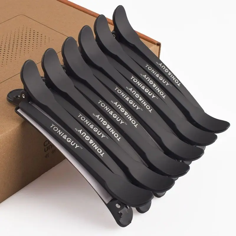 

12pcs Hairdressing Hair Clip Salon Professional Women's Braided Tools Black Plastic Hairpin Clamps Claw Section Alligator Clips