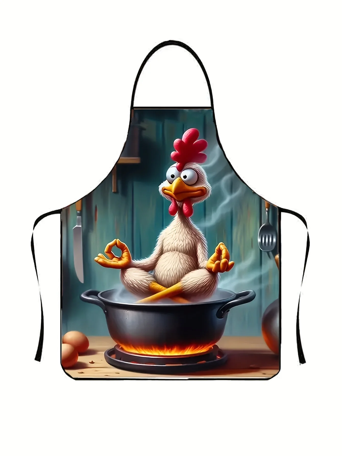Cartoon Chicken Apron Unisex Kitchen Apron , Fun Cooking Gift, Durable Polyester