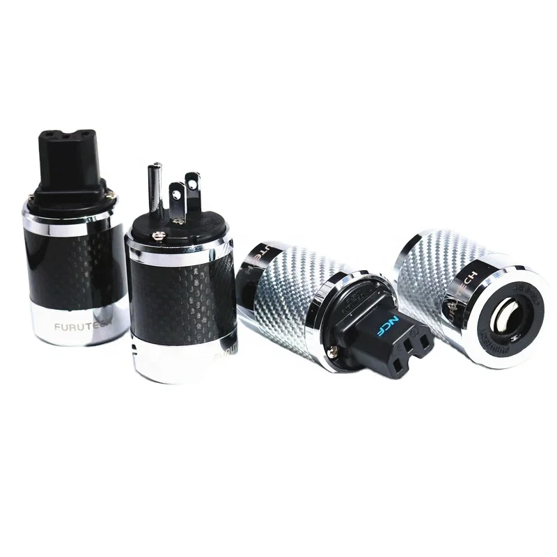 

15A 250V Американский электрический разъемXSSH Audio HIFI OEM Углеродное волокно с родиевым покрытием DIY Мужской Женский IEC Американская вилка питания