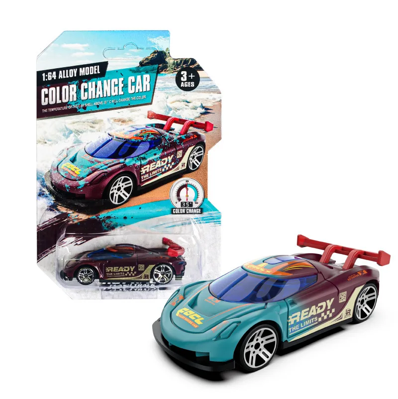 Alloy car model 1:64 temperature sensitive color changing racing car crash resistant track car boy car model toy