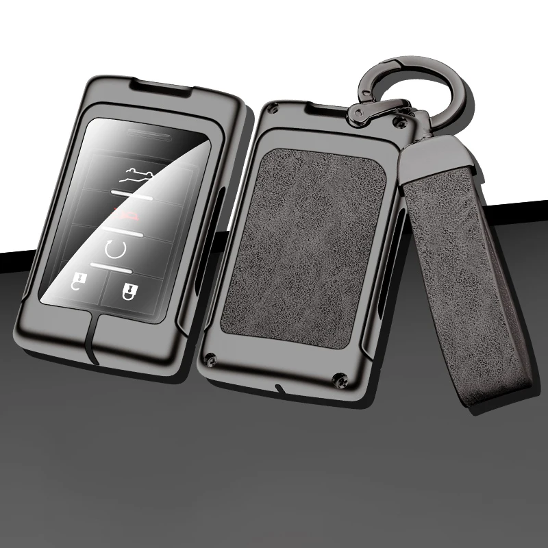 

New Alloy Leather Car Remote Key Case Cover for Chevrolet C7 Corvette Cadillac DTS SLS SRX XLS STS Escalade CTS ATS 28T CTSV XTS