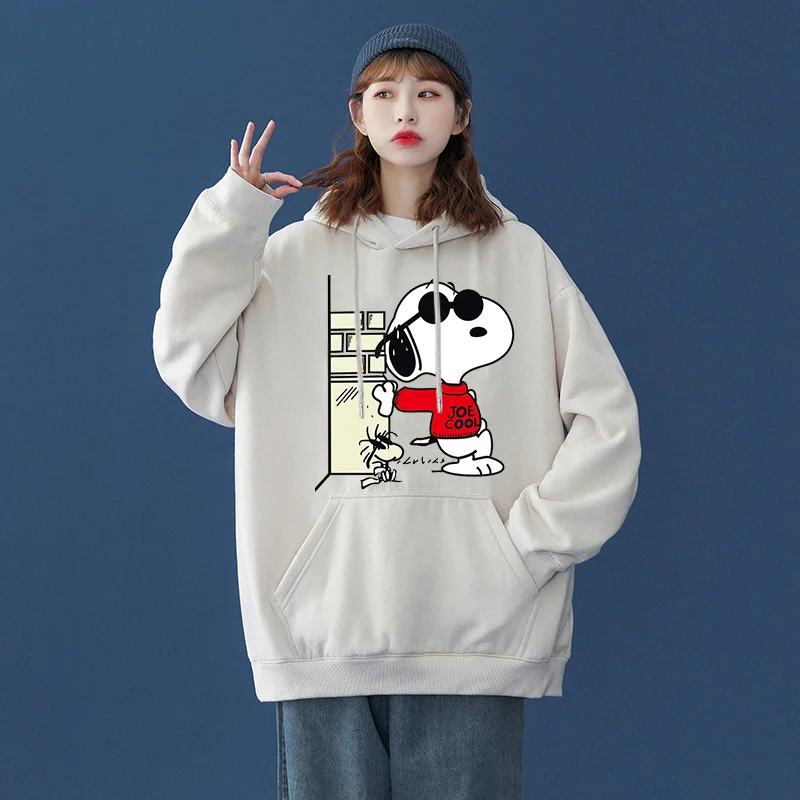 Popular cartoon character Snoopy Charlie Brown hooded hoodie for men and women, casual sports street hoodie for couples