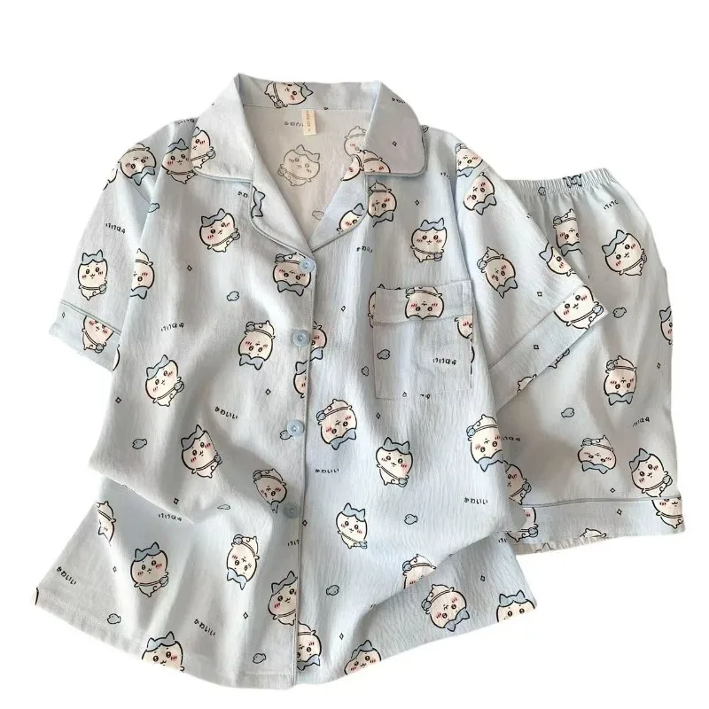 طقم ملابس منزلية نسائية قطنية جديدة لعام 2025 ort Sve orts طقم ملابس منزلية مطبوع عليه رسوم كرتونية حلوة بيجامات صيفية خفيفة الوزن