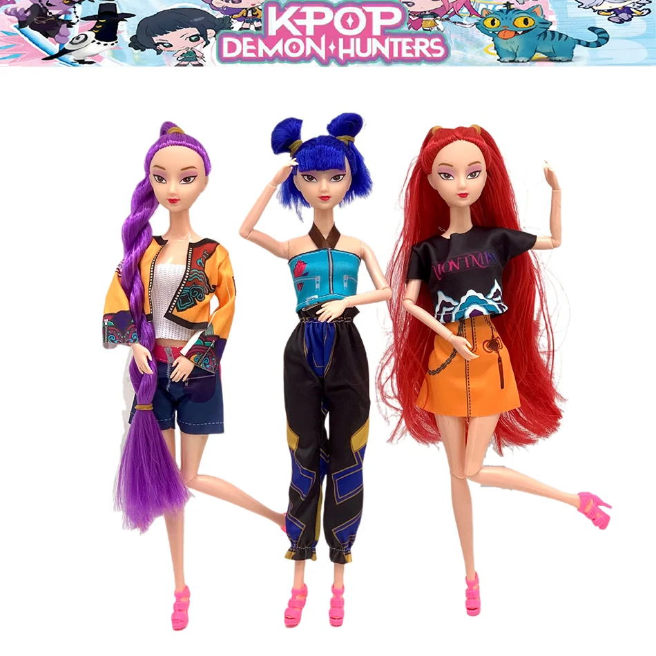 

HOT Anime Kpop Demon Hunters Witch Hunter Group High Appearance Glue Doll Doll Girl's Heart Decorative Doll Holiday Gifts Toys