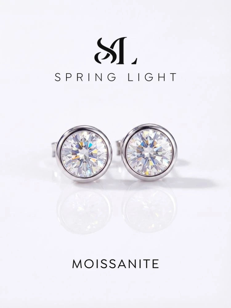 Elegant Minimalist 0.5-1CT Classical Certified Moissanite Diamond Earrings For Women High Quality Wedding Jewelry