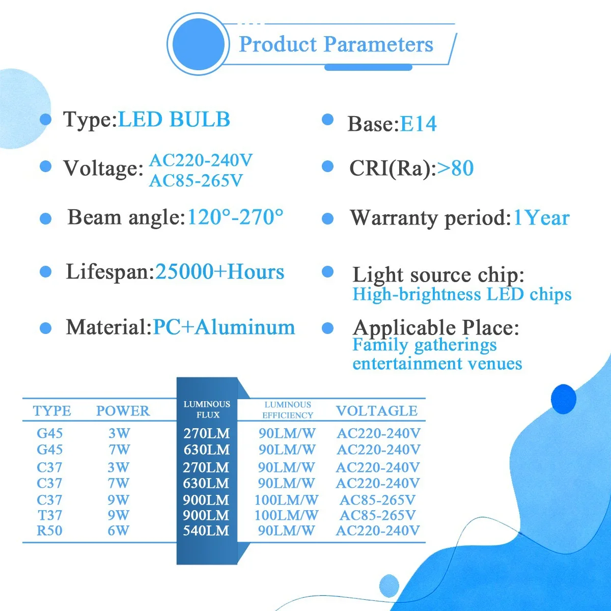 10개입 CRI80+ 3W 6W 9W LED 캔들 전구 E14 AC220V 240V LED 램프 실내용 따뜻한/차가운 백색광 LED 전구 홈 데코 샹들리에