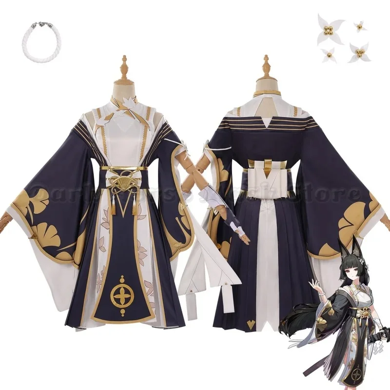 Hoshimi Miyabi Cosplay-Kostüm aus dem Spiel Zenless Zone Zero, Damenkleid ZZZ, Hoshimi Miyabi Ohren Cosplay-Kostüm für Halloween-Party